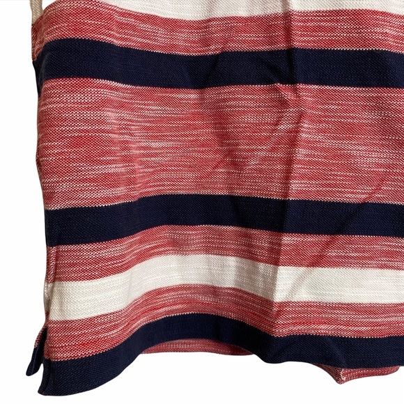 Tommy Hilfiger Polo Red White Black Stripes Cotton Golf Shirt Large L Preppy - Picture 5 of 12